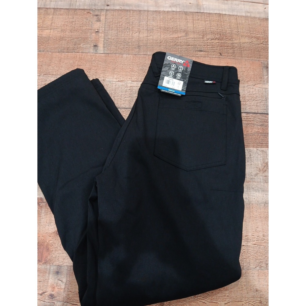 Gerry Venture Fleece Lined Pants, Black,‎ Men's 36x32, Zip Pockets, NEW 2615